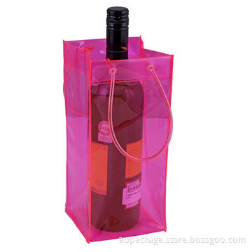 Plastic gift bag with handle, suitable for wine package, dress package or shopping bag